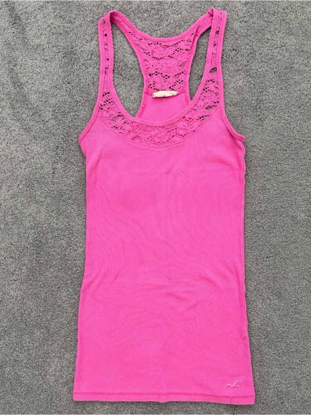 Vintage Hollister Y2K Hot Pink Lace Tank